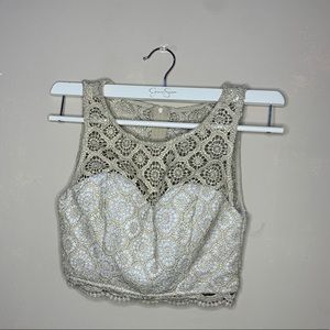 Two piece gold and white dress